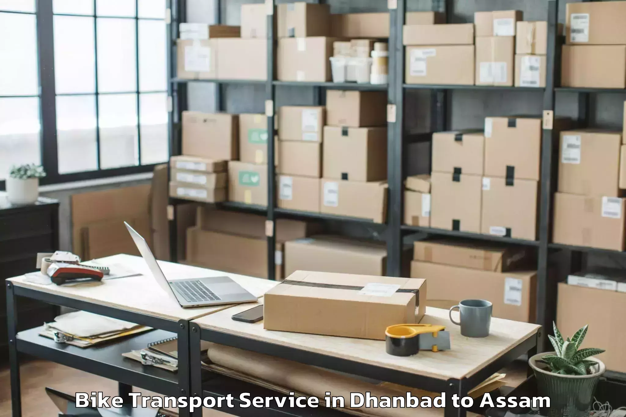 Easy Dhanbad to Borjhar Airport Gau Bike Transport Booking